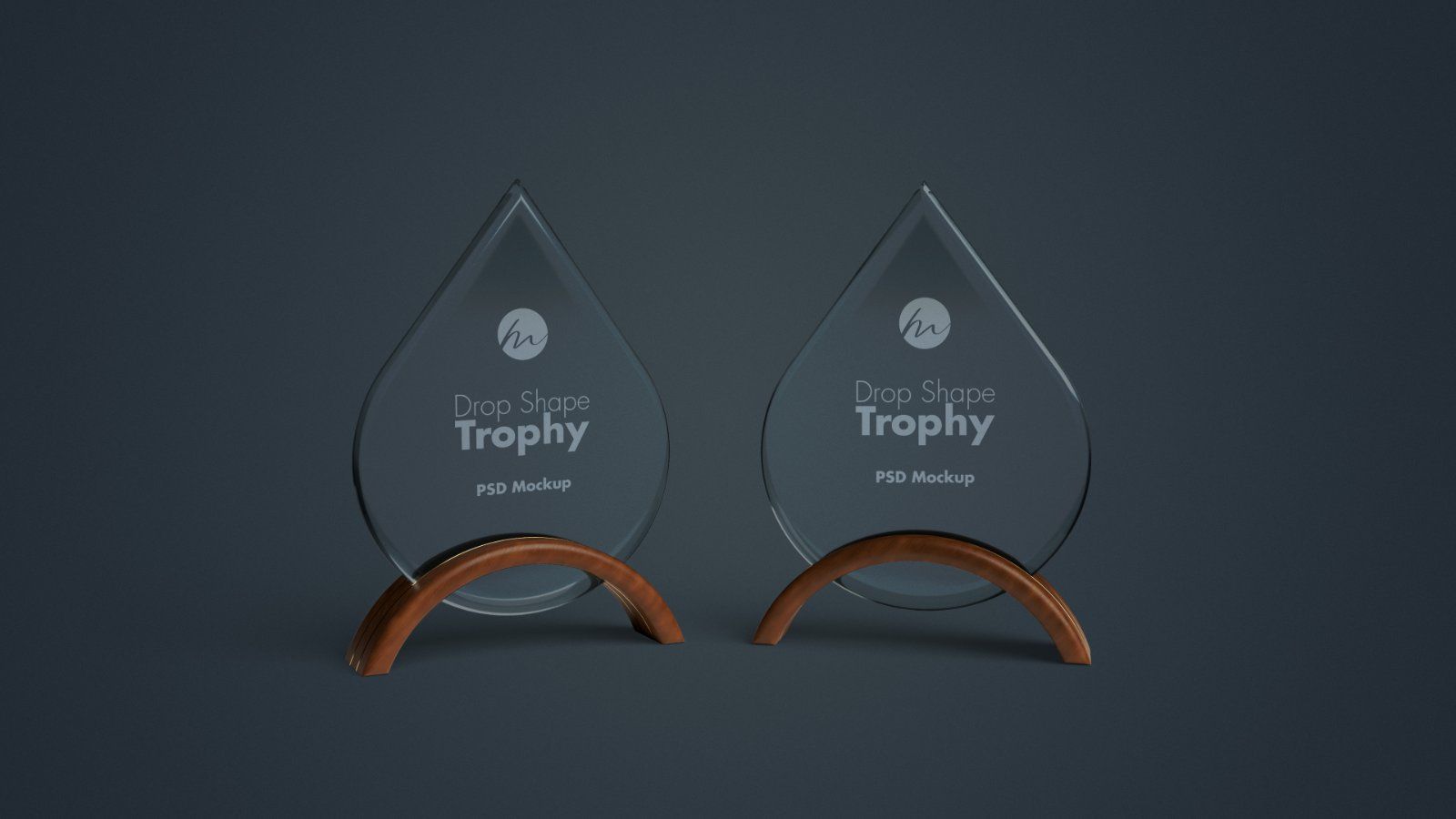 Drop Shape Crystal Trophy with Wooden Stand - 4 PSDs — image 5