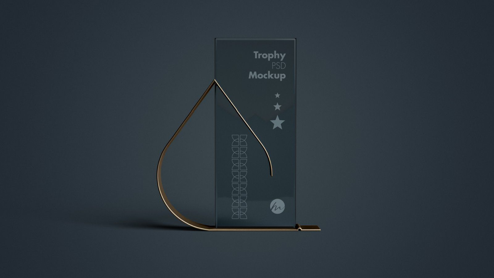Teardrop Metal Frame Glass Trophy - 5 PSDs — image 2