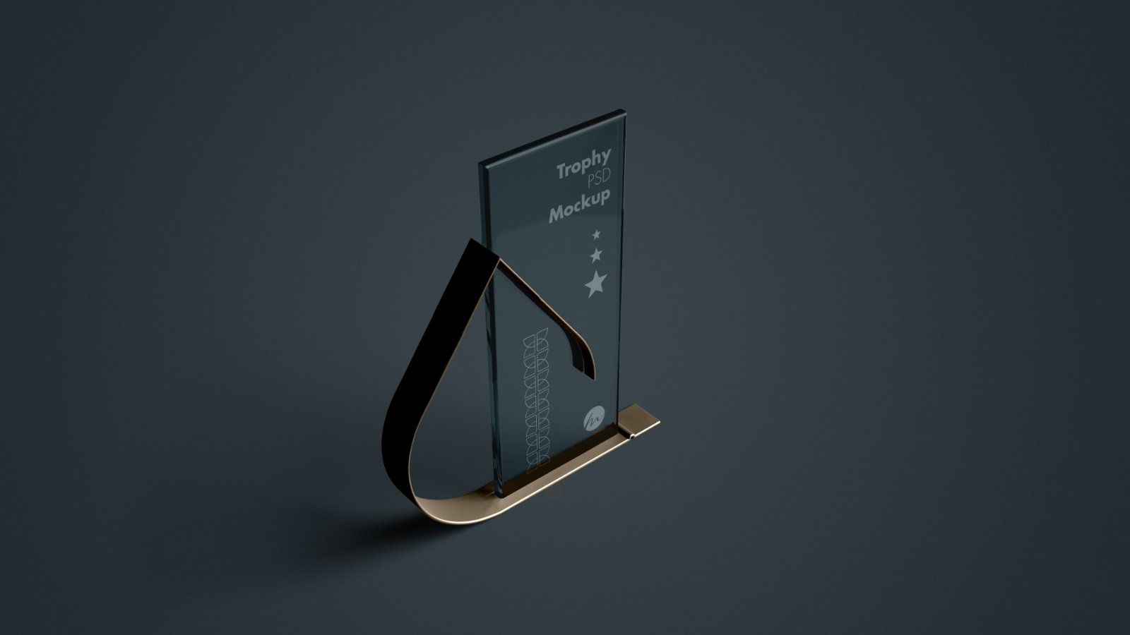 Teardrop Metal Frame Glass Trophy - 5 PSDs — image 3