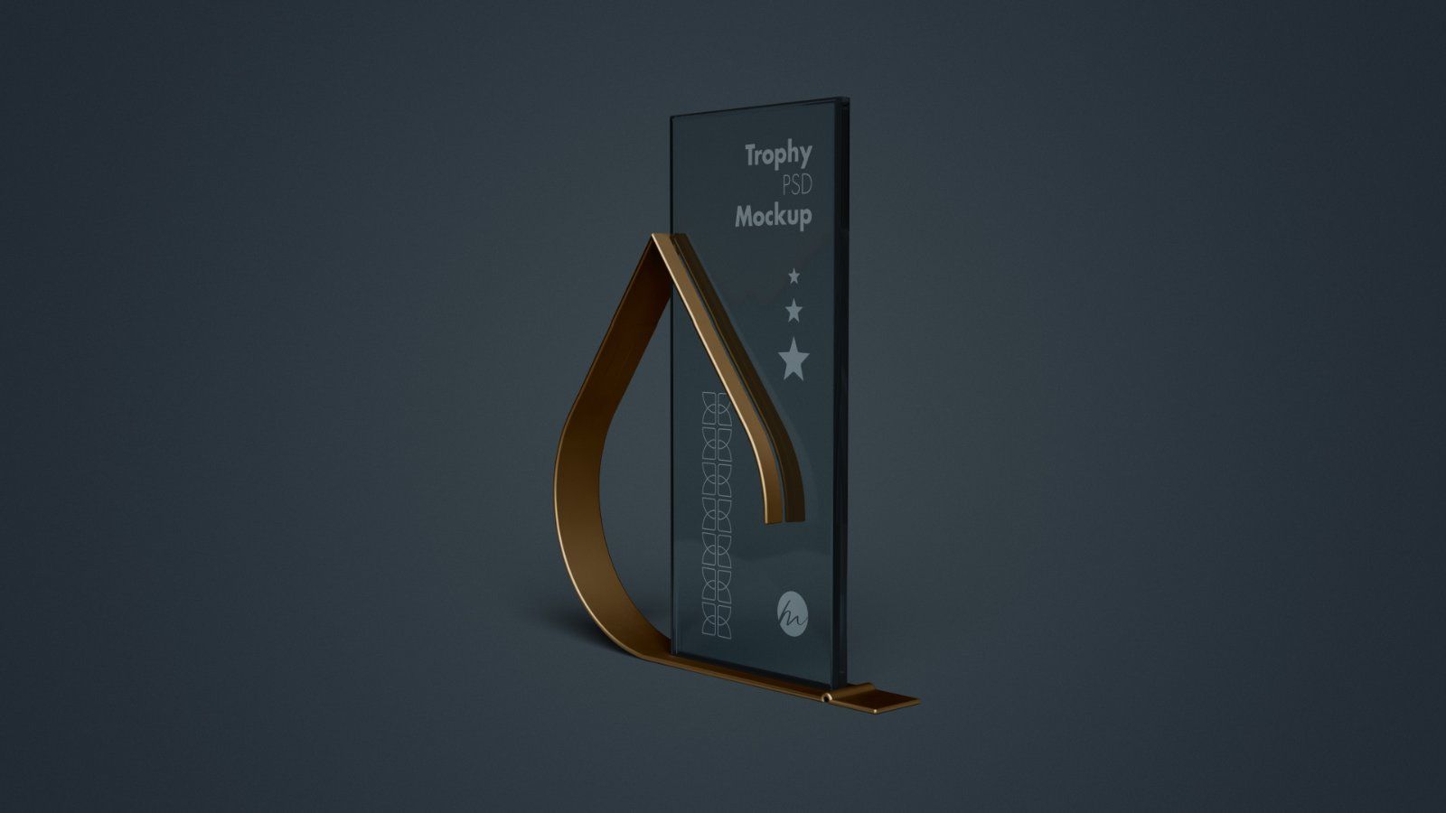 Teardrop Metal Frame Glass Trophy - 5 PSDs — image 6