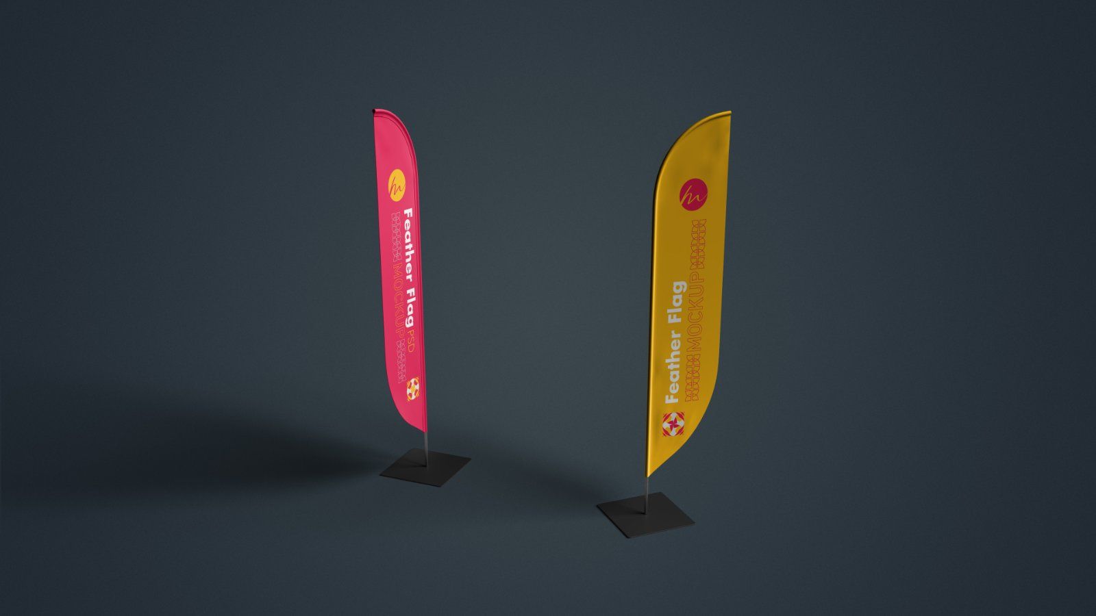 Feather Flag Banner PSD Mockup - 6 PSDs — image 7