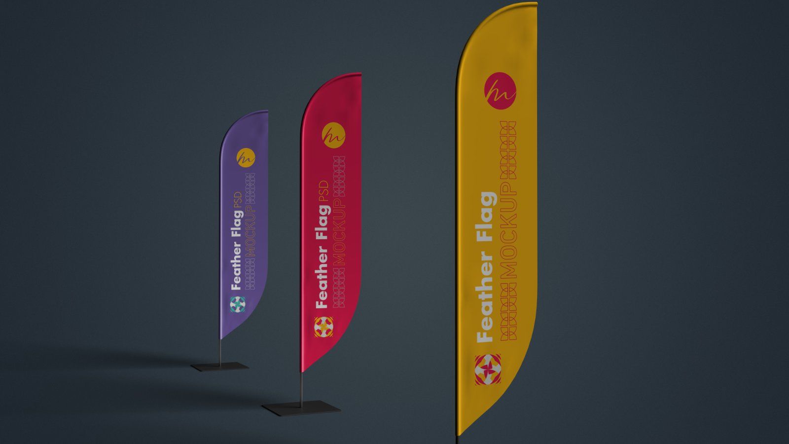 Feather Flag Banner PSD Mockup - 5 PSDs — image 3