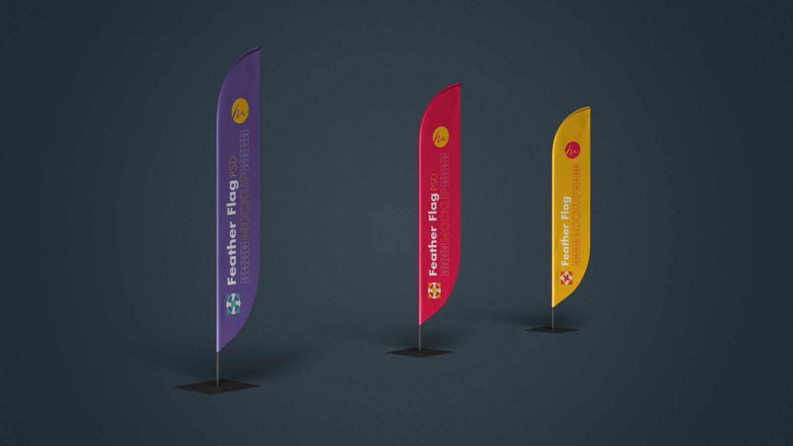 Feather Flag Banner PSD Mockup - 5 PSDs — image 4
