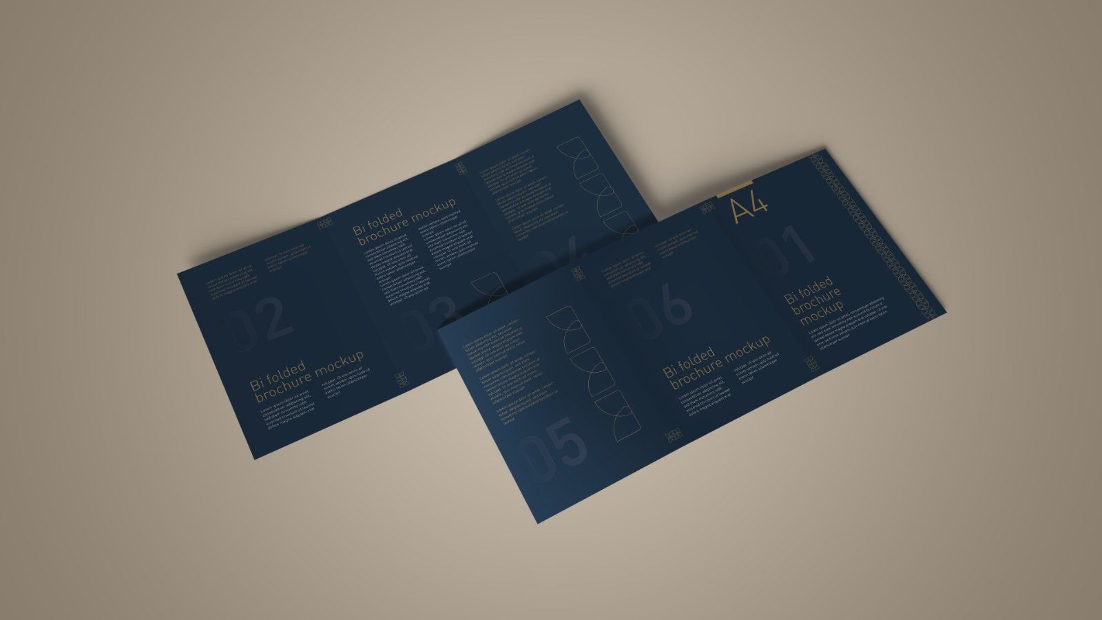 A4 Tri Fold Brochure PSD Mockup – 5 PSD Files, 3 Folded Flyer & Print Branding Mockup