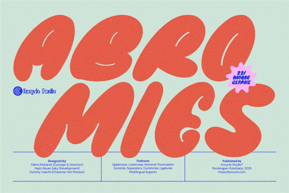 Abromies - Bold Fat Bubble Logo Branding Font
