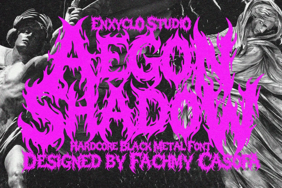 AEGON SHADOW — Hardcore Black Metal Font