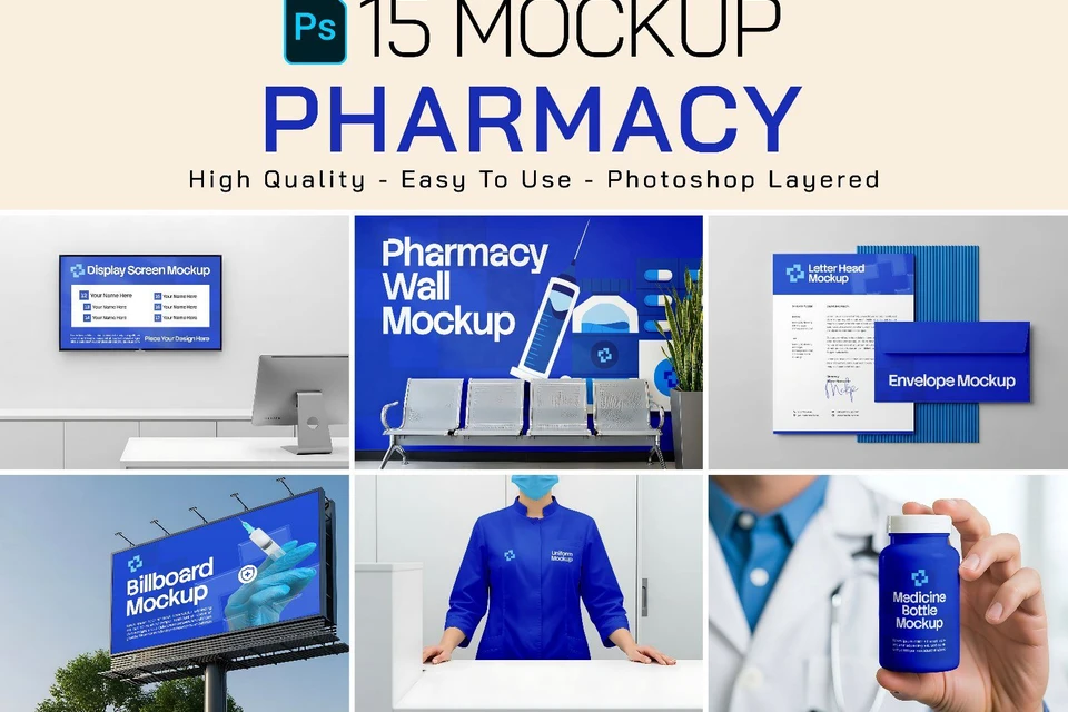 Premium Branding Pharmacy Mockup