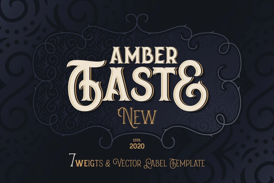 Amber Taste New! Font and Template