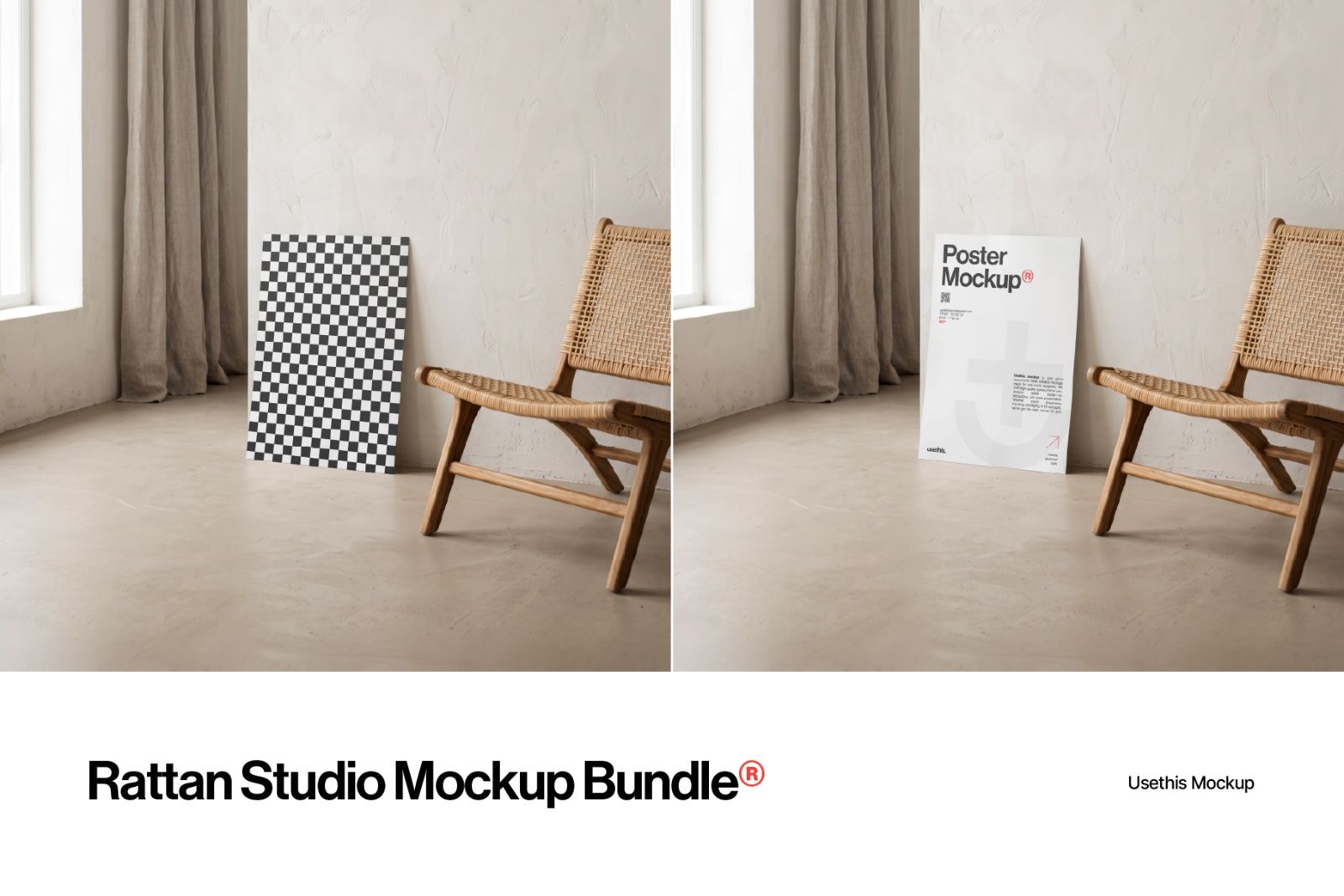 Rattan Studio Poster & Tote Bag Mockup Bundle — image 2