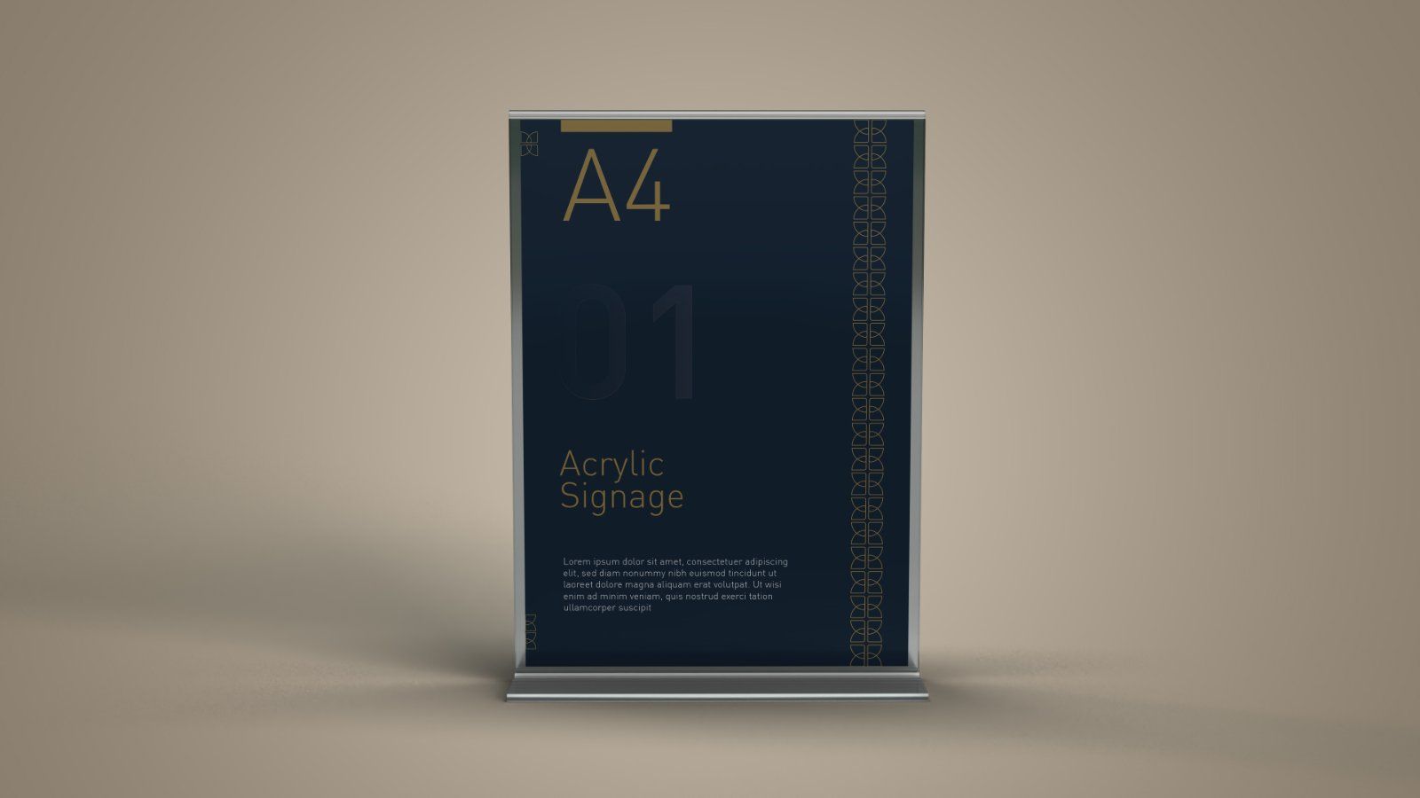 Acrylic Signage Display Stand Mockup – 5 PSD Files, Tabletop Poster & Menu Holder Mockup