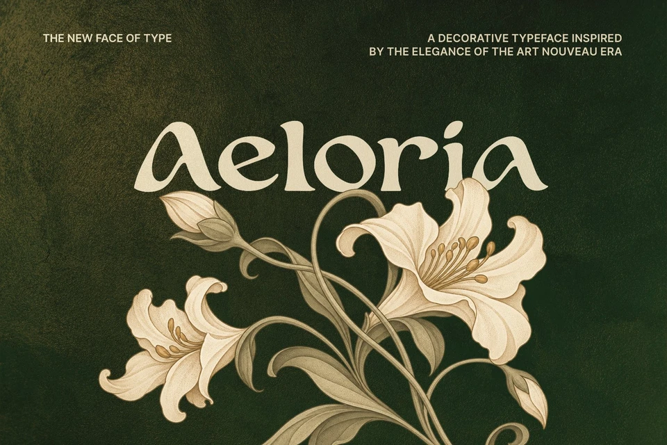 Aeloria – Art Nouveau Decorative Font | Elegant Vintage Typeface
