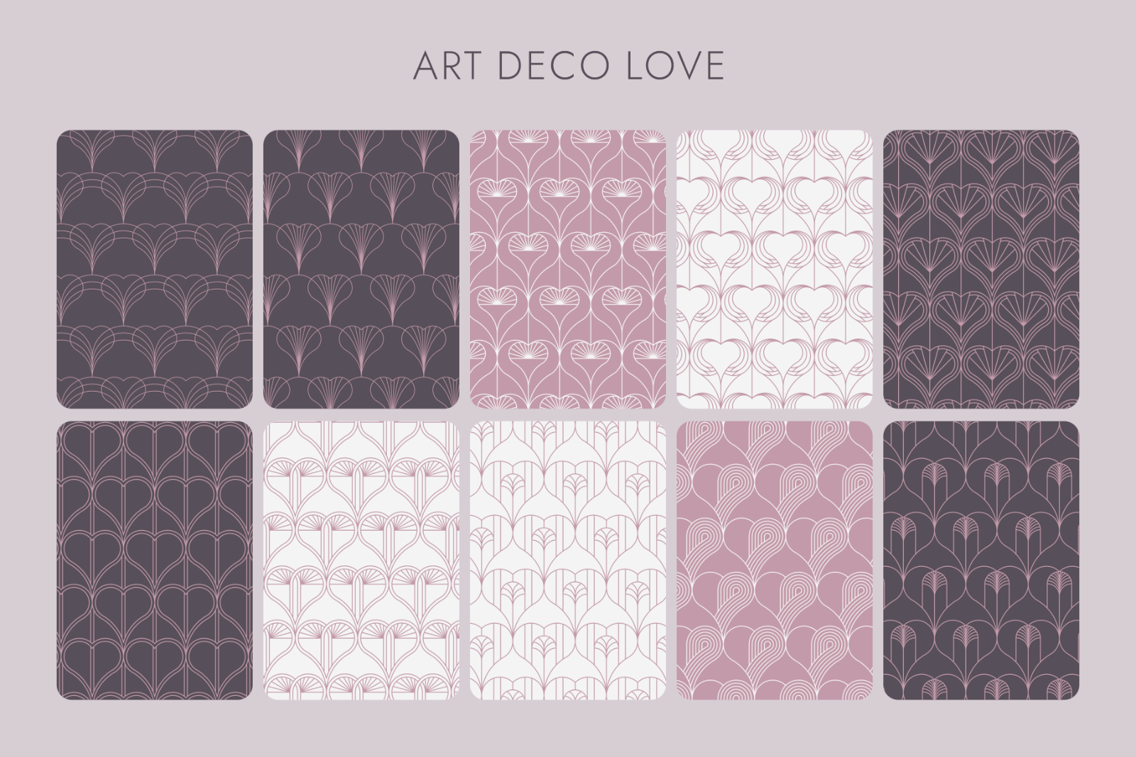 Art Deco LOVE Seamless Patterns — image 5