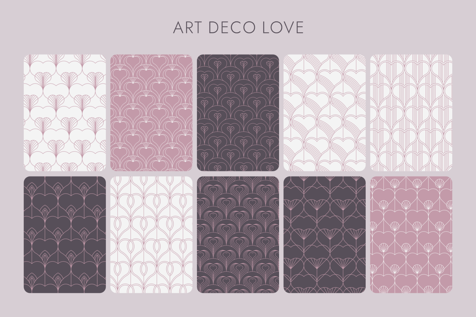 Art Deco LOVE Seamless Patterns — image 6