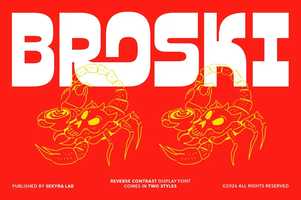 Broski Font - Reverse Contrast Display