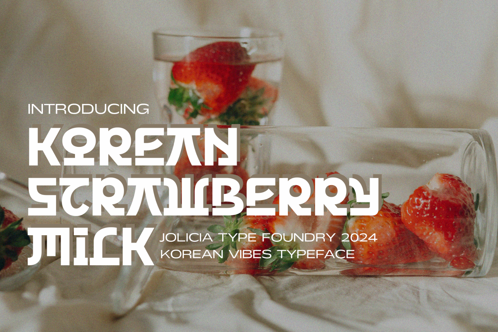Korean Strawberry Milk | Korean style font — image 1