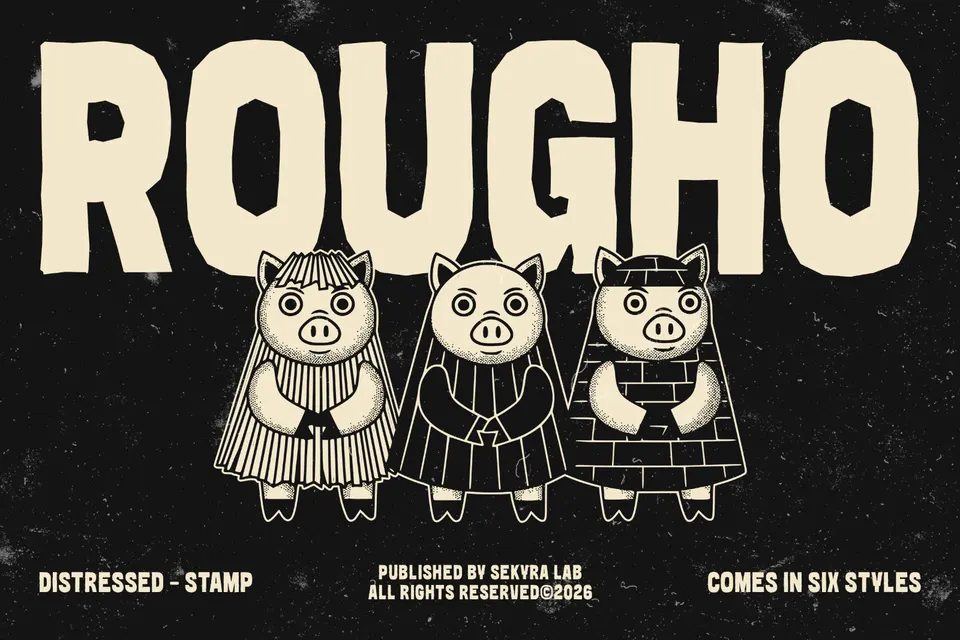 Rougho Font - Rough Distressed