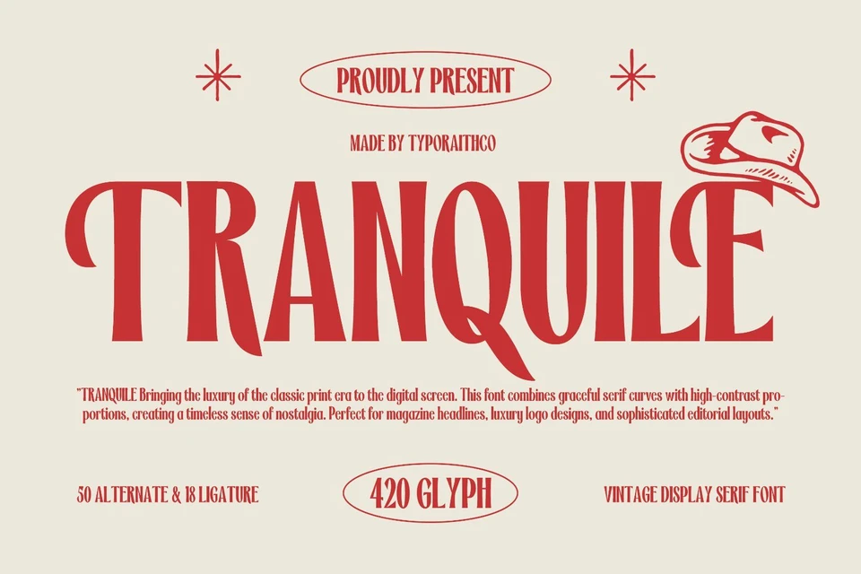 Tranquile | Vintage Display Serif