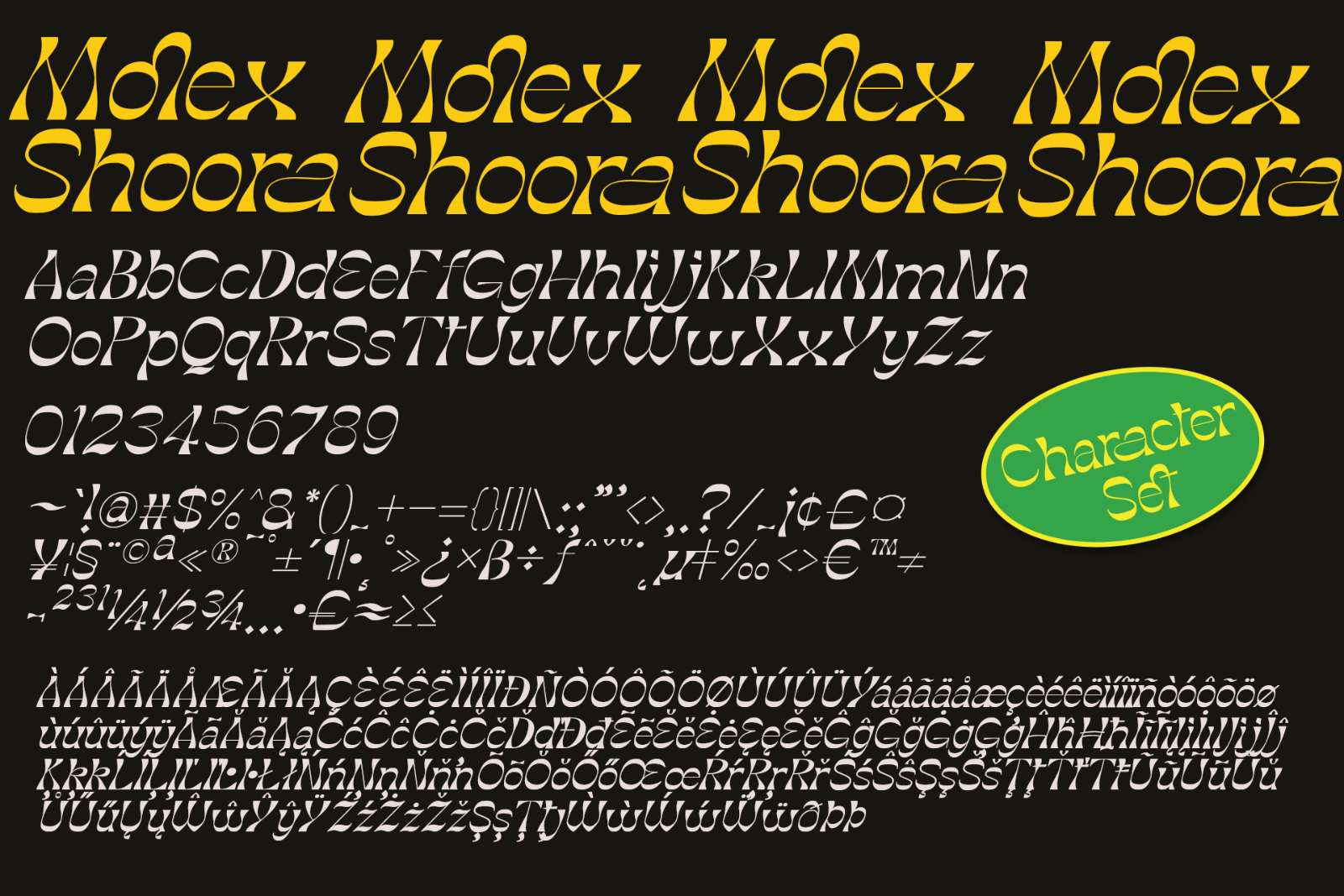 Molex Shoora | Reverse Contrast Font