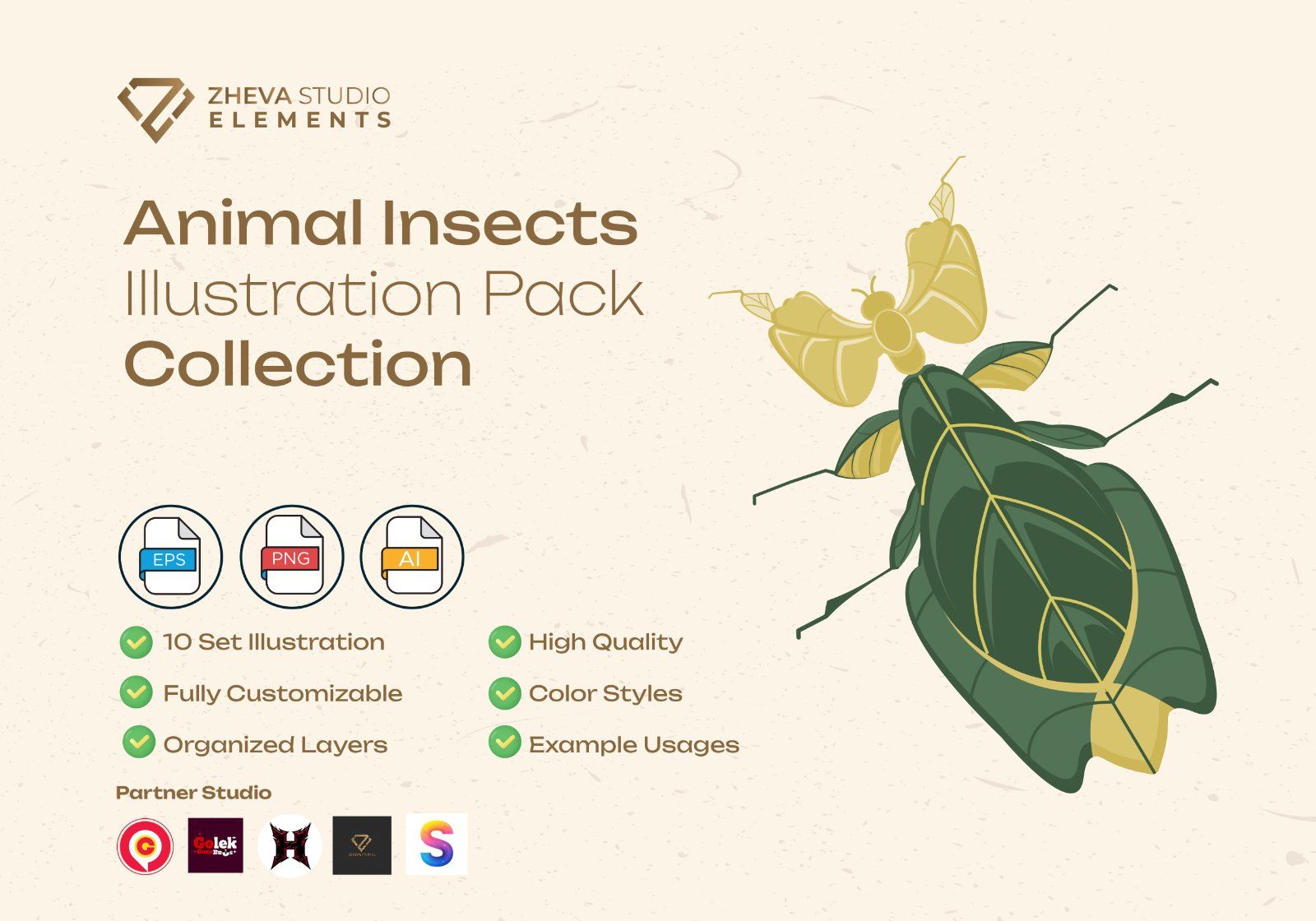 Premium Animal Insects Vector Illustration – 10 EPS & PNG Files