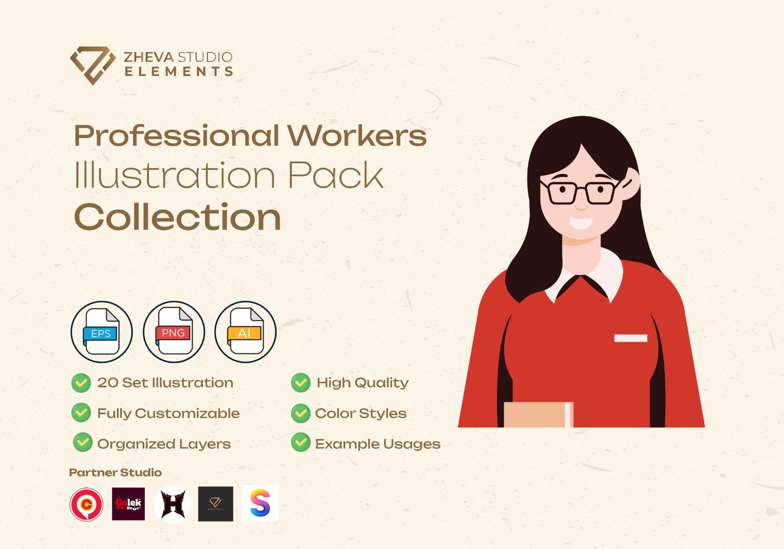 Premium Professional Workers Vector Illustration – 20 EPS & PNG