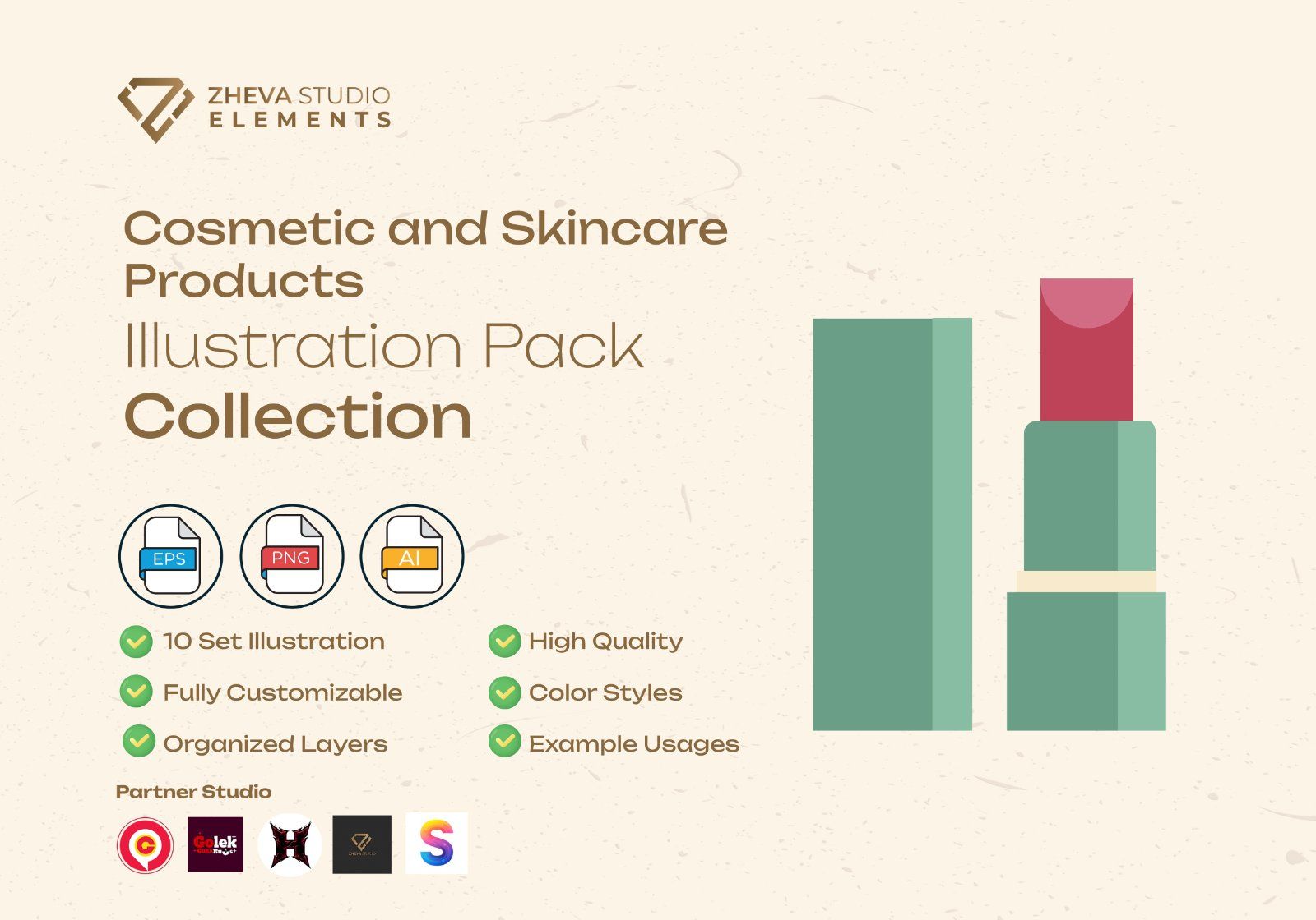 Premium Cosmetic and Skincare Products Vector Illustration