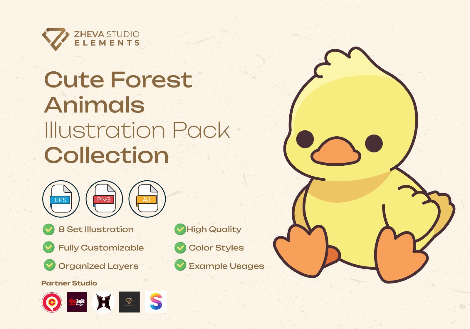 Premium Cute Forest Animal Vector Illustration – 8 EPS & PNG Files