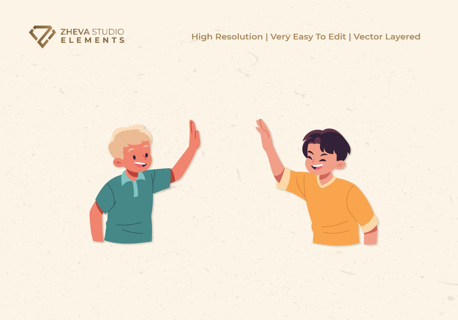 Premium Boys Friendship Vector Illustration – 5 EPS & PNG Files