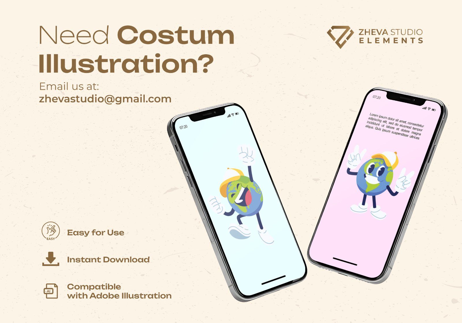 Premium Cute Earth Character Cartoon Vector Illustration – 6 EPS & PNG Files