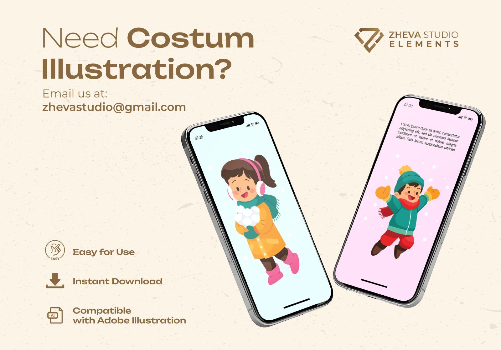 Premium Kids Playing in Snow Vector Illustration – 10 EPS & PNG Files