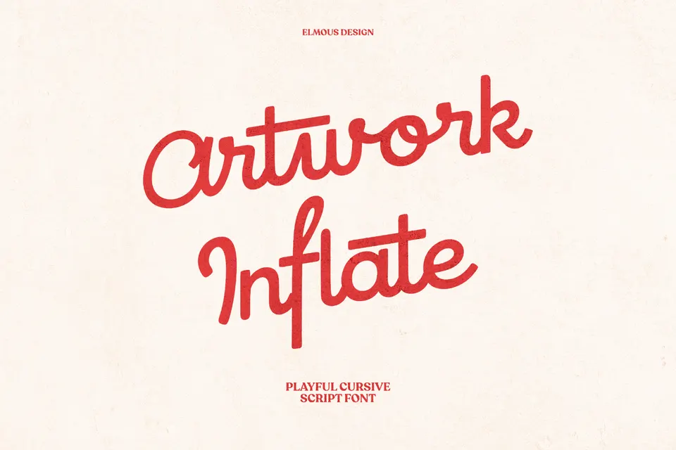 Artwork Inflate - Playful Cursive Script Font
