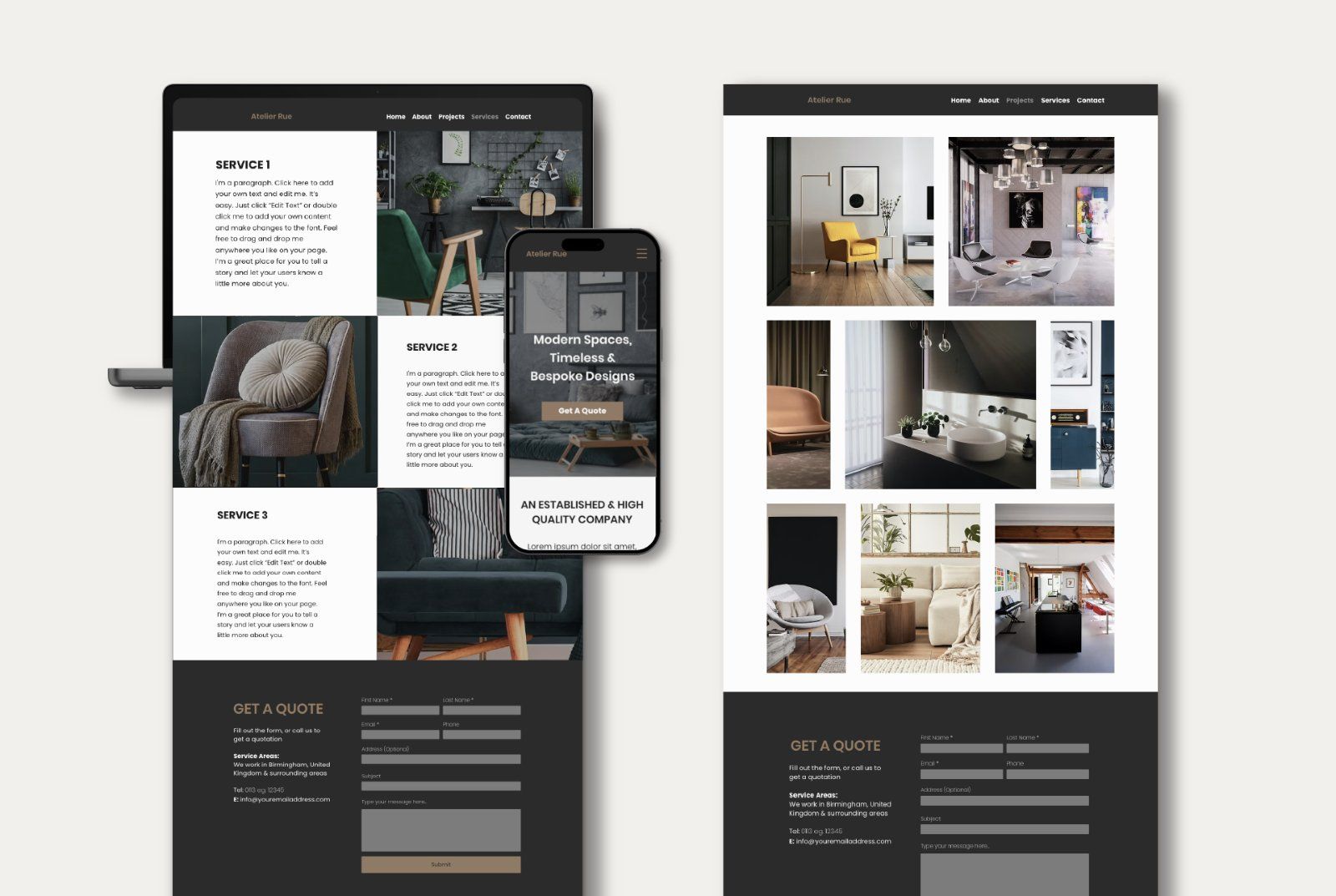Wix Interior Design Portfolio Website