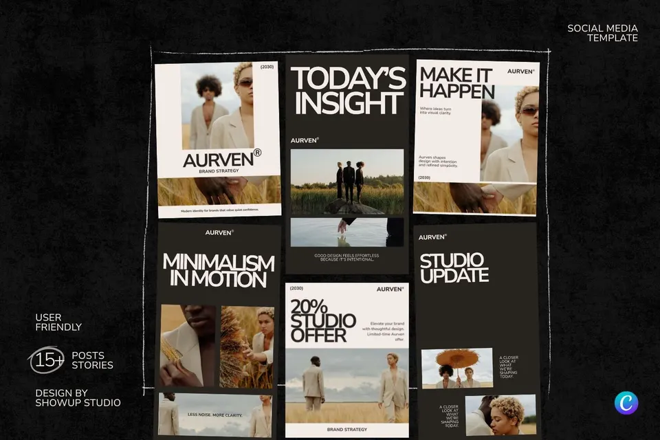 Aurven Modern Instagram Template Kit