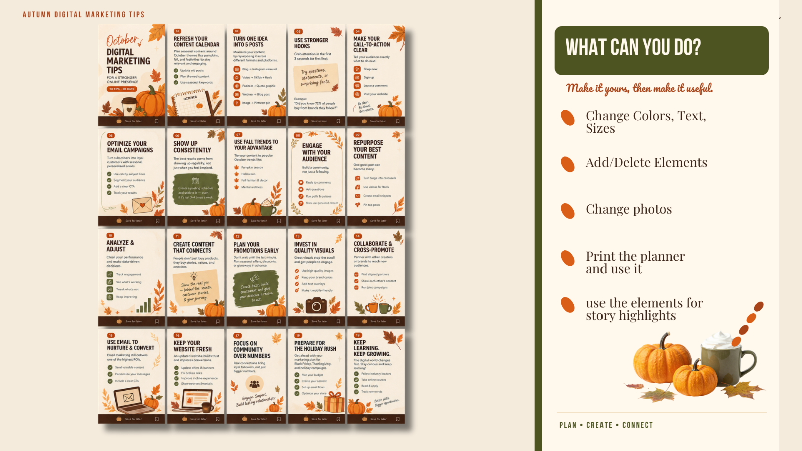 October Instagram Canva Templates, Fall Content Kit for Digital Marketers — image 9