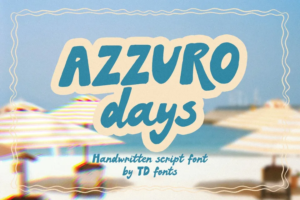 Azzuro Days Script font handwritten retro bold chunky