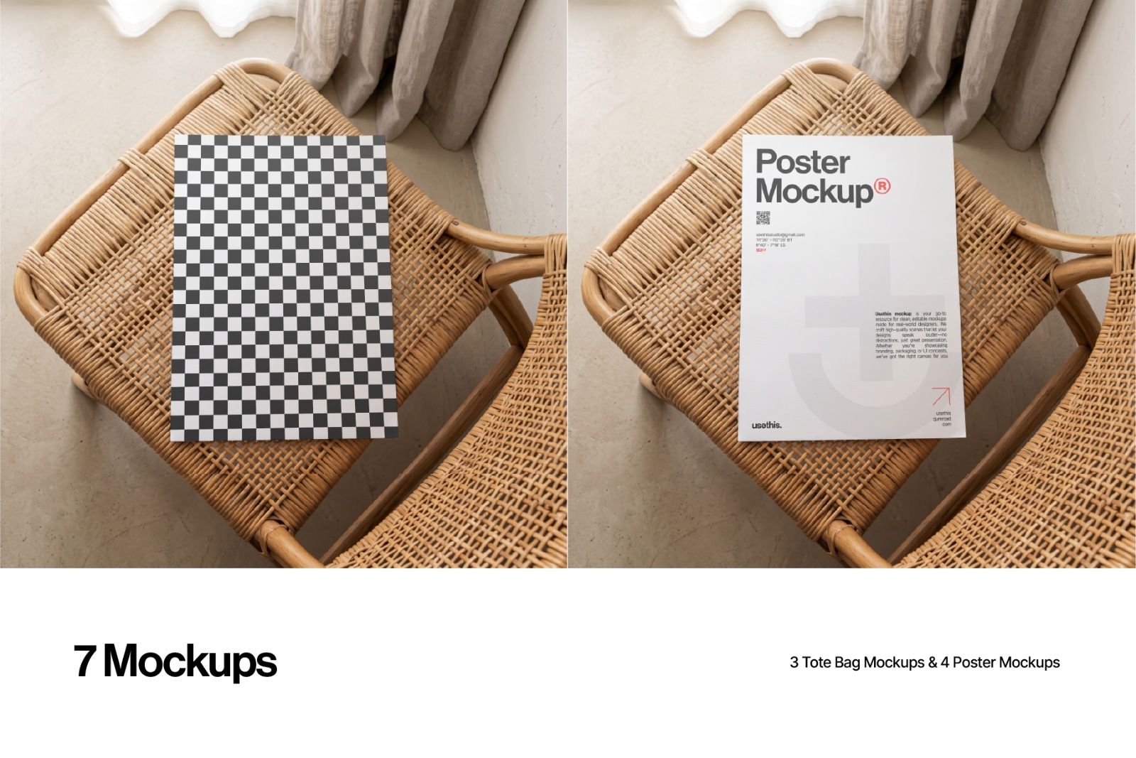 Rattan Studio Poster & Tote Bag Mockup Bundle — image 3