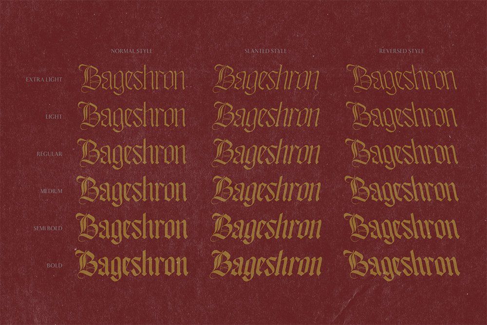 Bageshron Blackletter Font Family