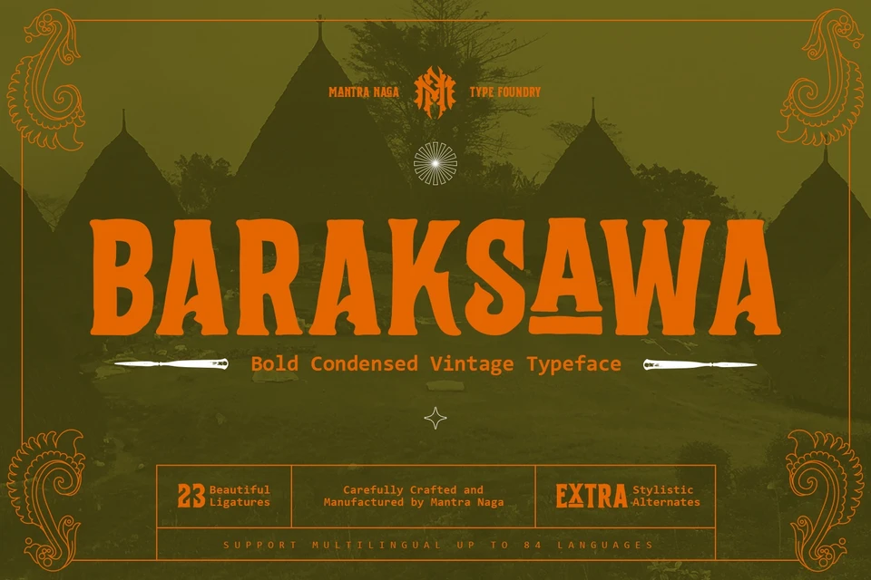 Baraksawa - Bold Condensed Vintage Font