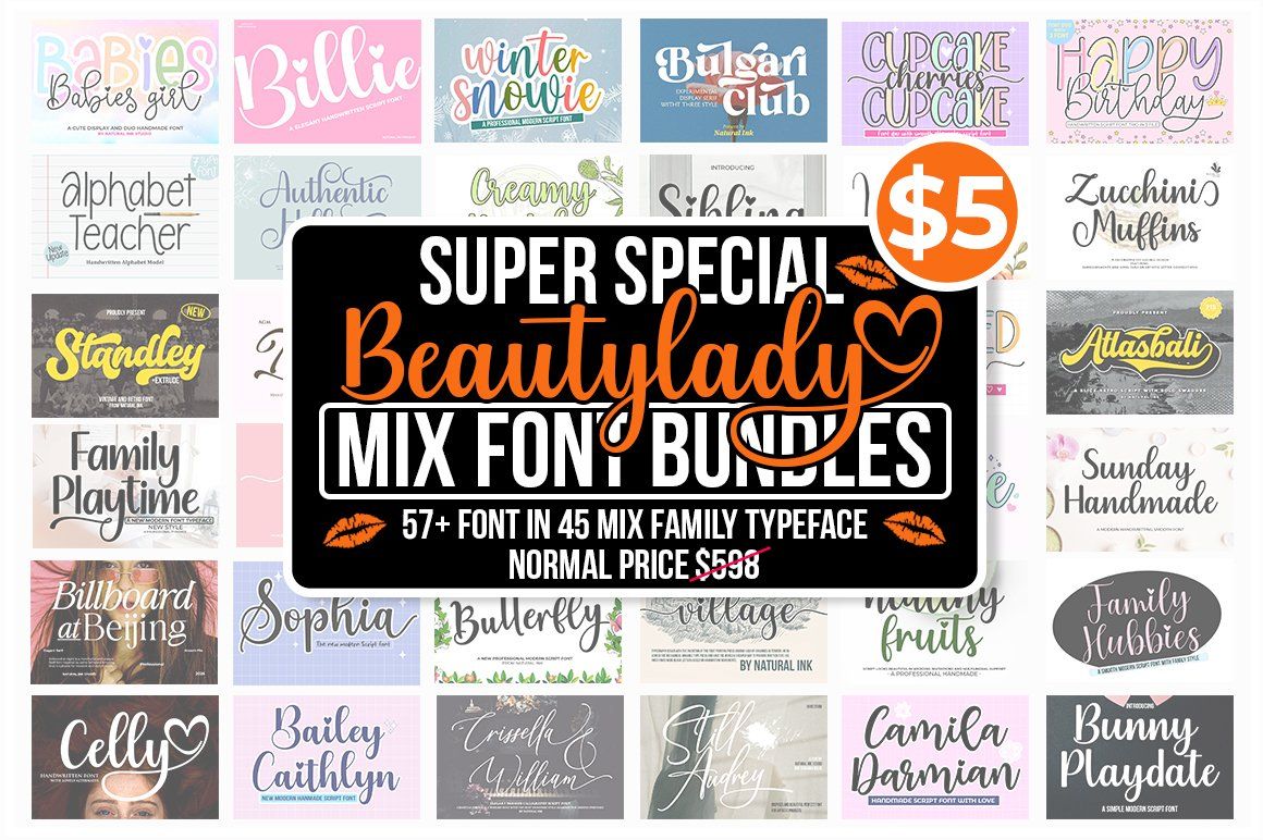 Super Special Beauty Lady Font Bundle