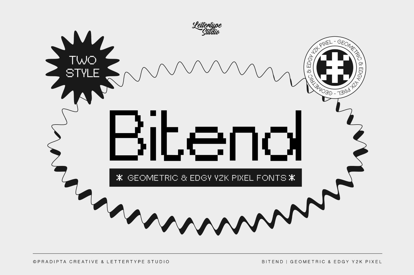 Bitend Geometric Edgy Y2K Pixel Font — image 1