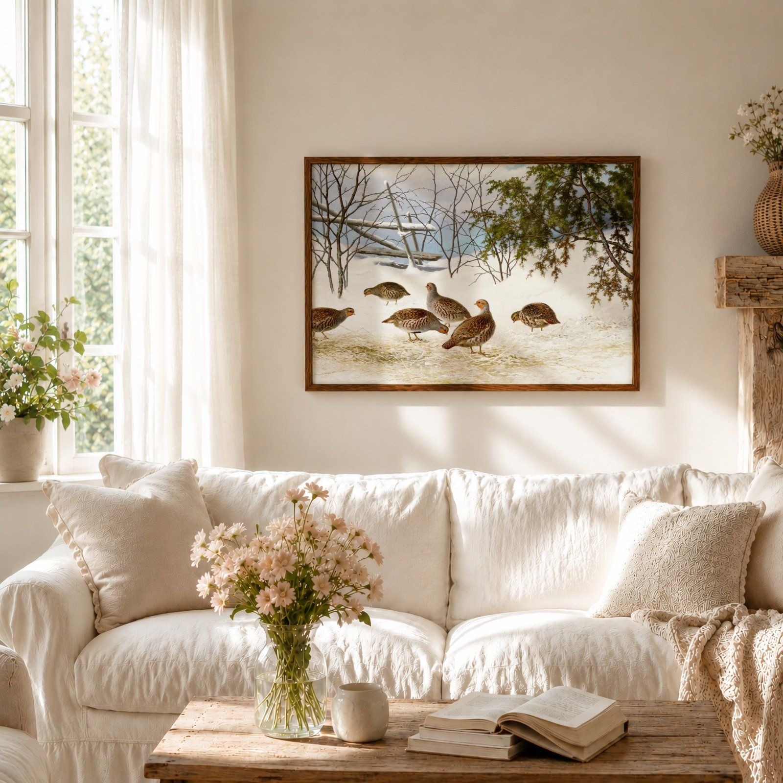 Boho Frame Mockup Bundle,3:4 Vertical Wood Frame & 3:2 Horizontal Thin Wood Frame
