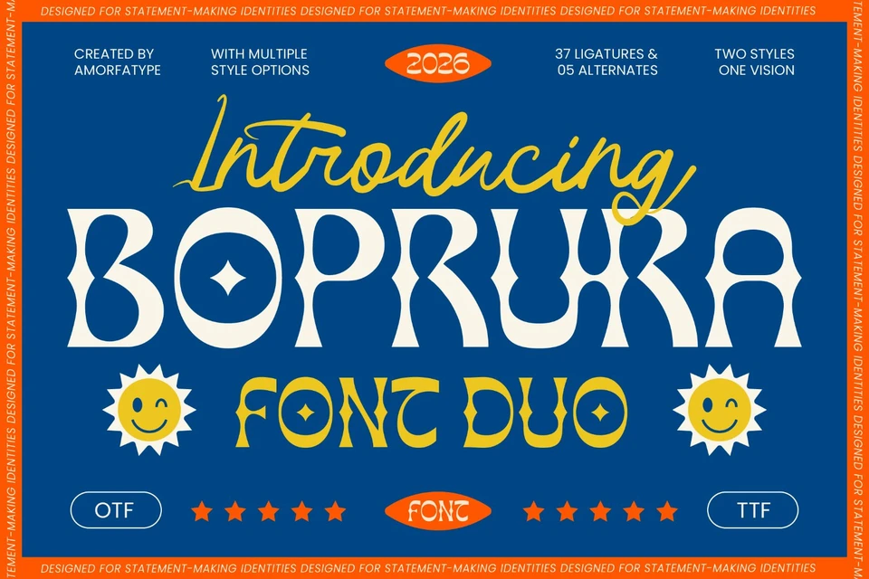 Boprura Psychedelic Font Duo
