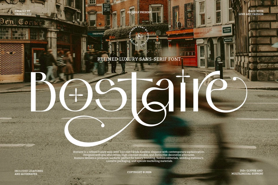 Bostaire Luxury Sans Serif Font