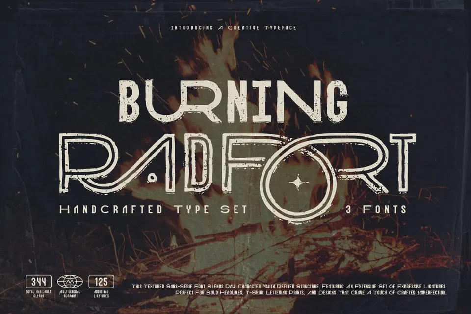 Burning Radfort - Handcrafted Font