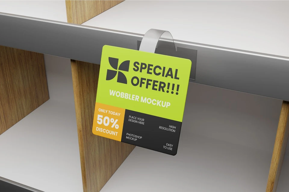 Shelf Wobbler Mockup Promotion