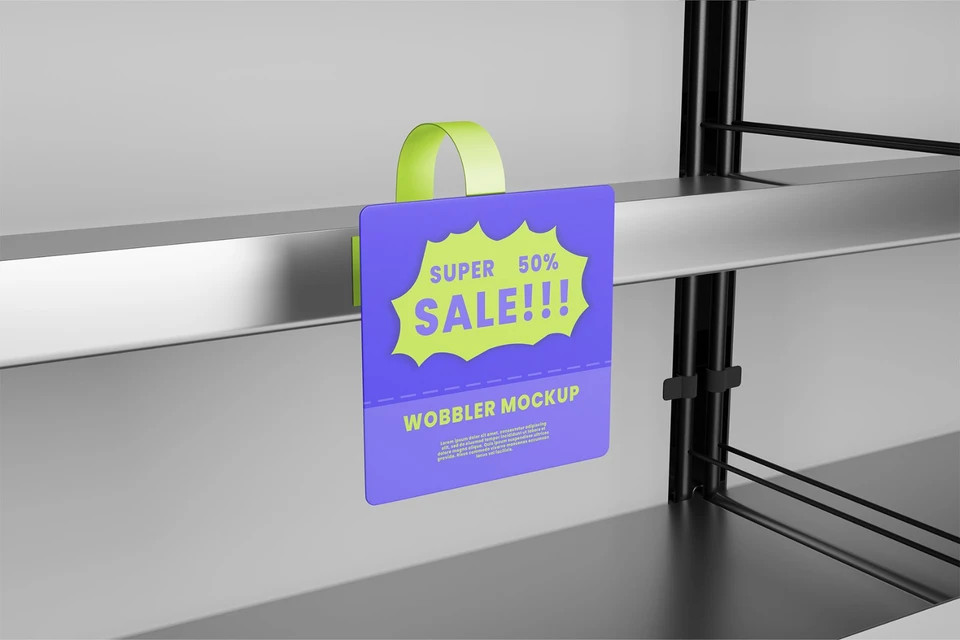 Wobbler Shelf Talker Mockup Square