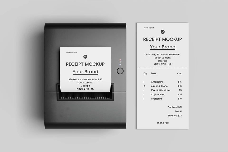 Receipt Mockup For Branding