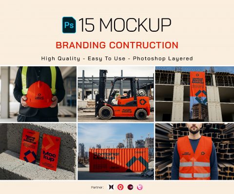 Premium Branding Red Construction Mockup