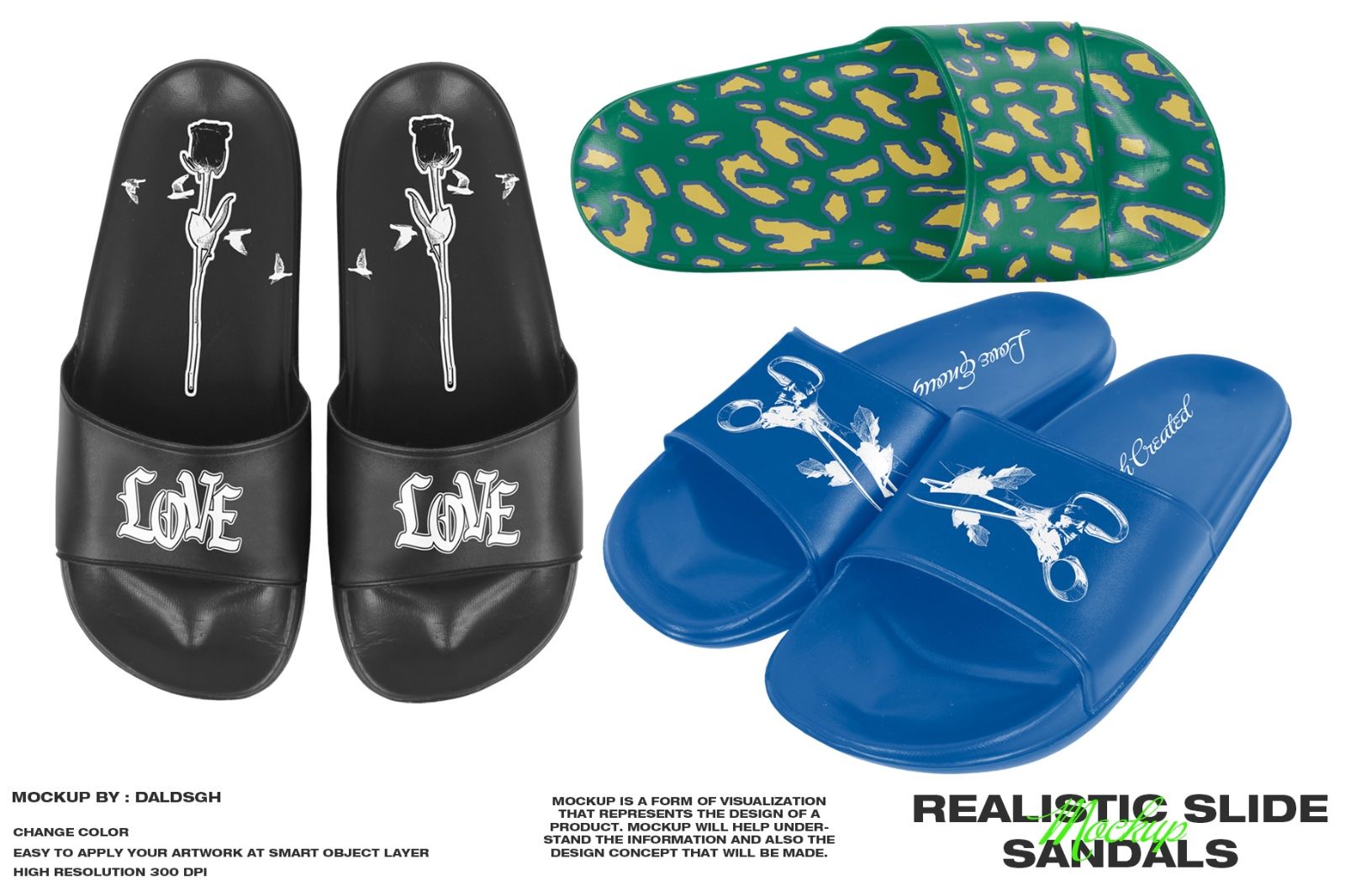 REALISTIC SLIDE SANDALS MOCKUP — image 1