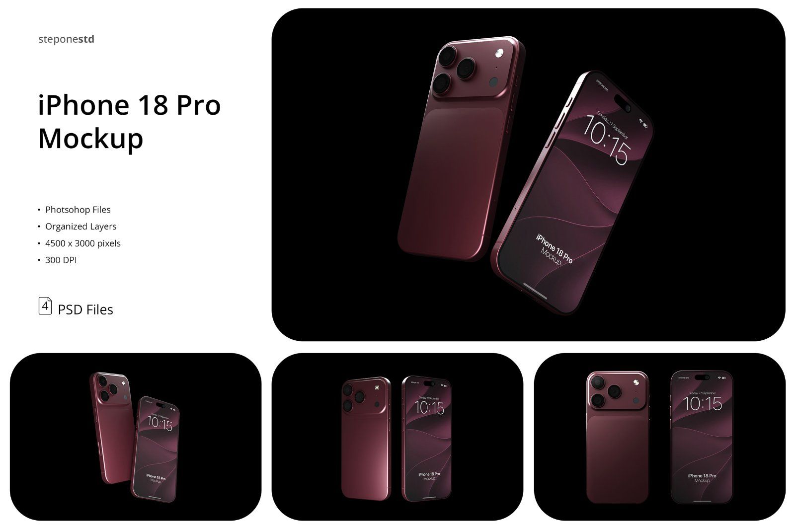 High Quality iPhone 18 Pro Mockup — image 1