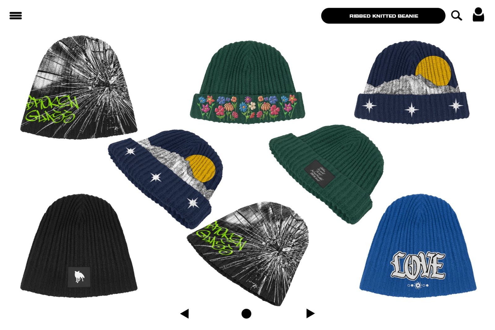 Ribbed Knitted Beanie - Mockup